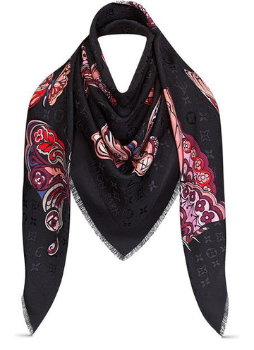 LOUIS VUITTON World Of Love Monogram Shawl Noir