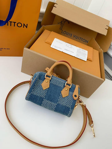 LV Denim Damier 3D Speedy 18