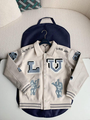 LV Cream Varsity Jacket