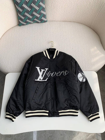LV Embroidered Nylon Baseball Blouson Jacket