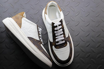 LV Embossed Monogram Timeout Sneaker "white brown"