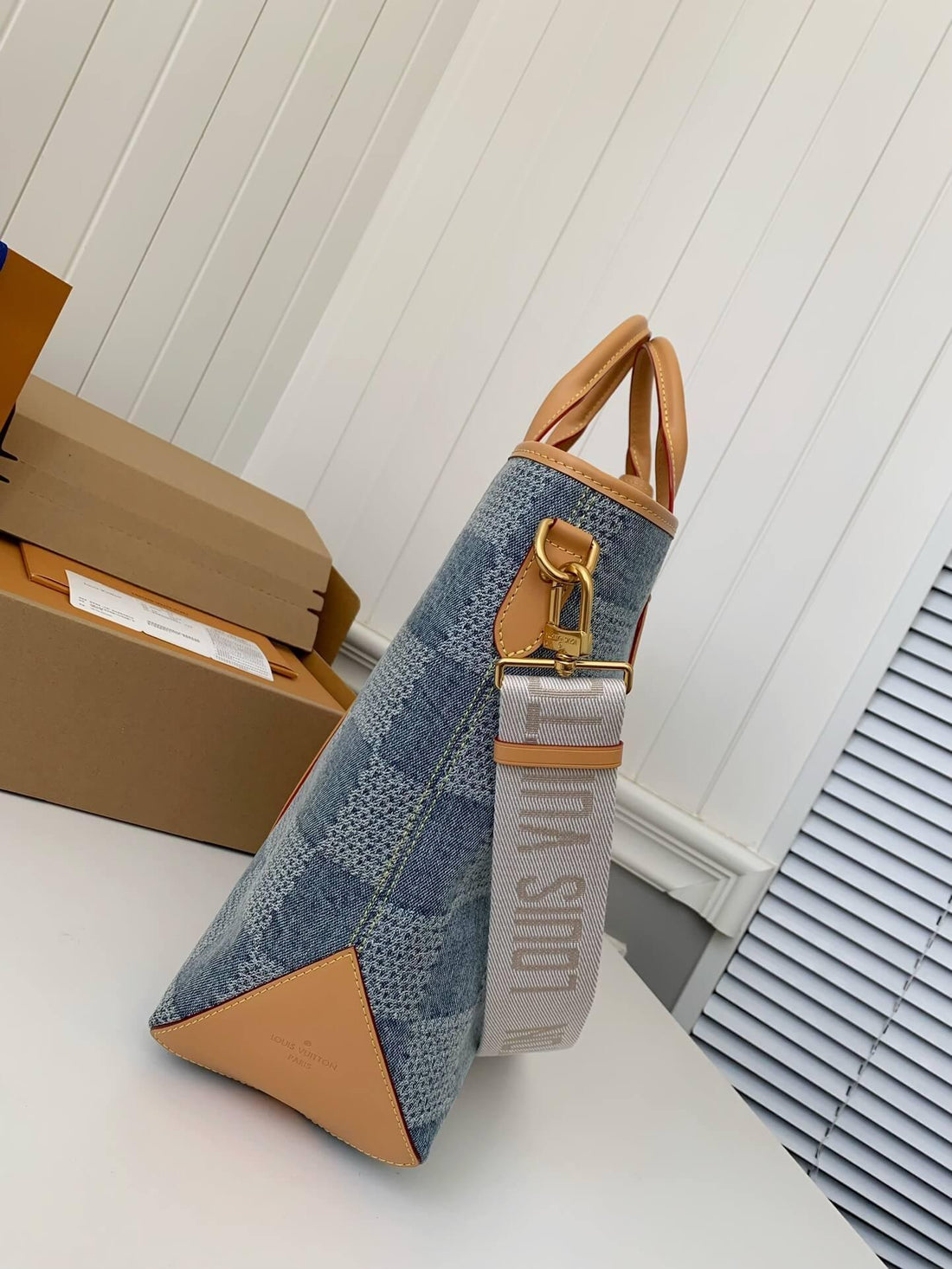 LV Tote Damier Denim New Blue Weekend Tote