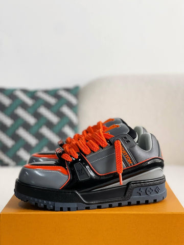 LV Trainer Black Orange Maxi Sneakers
