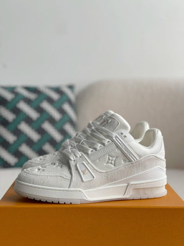 LV Trainer Monogram White Denim Sneaker