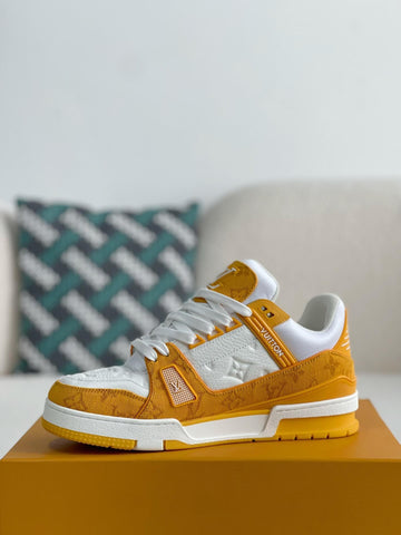 LV Trainer Monogram White Yellow Denim Sneaker