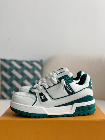 LV Trainer White Green Maxi Sneaker