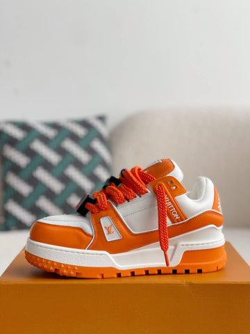 LV Trainer White Orange Maxi Sneaker