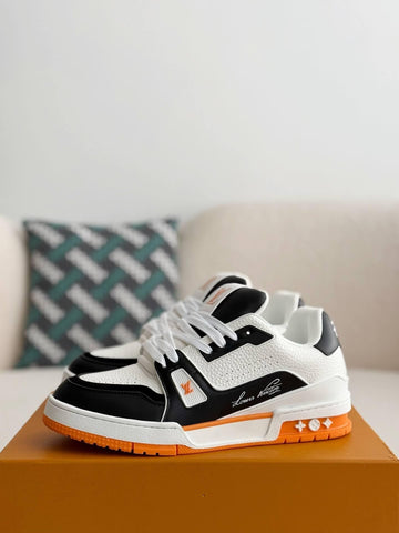 LV Trainer #54 Low Orange Sneaker