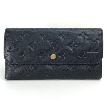 LOUIS VUITTON Long Wallet Purse M60258 Monogram Ann Platt Leather Navy Monogram Ann Platt Portefeuille Villetuoz Women Used