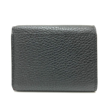 LOUIS VUITTON Trifold wallet M68587 Taurillon Clemence Leather black Portefeuille Capucines XS Women Used