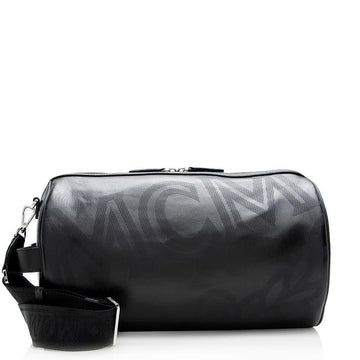 MCM Coated Canvas Logo Barrel Shoulder Bag