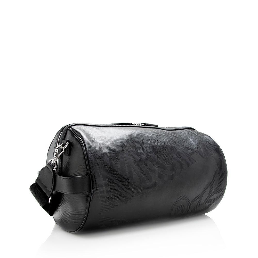 MCM Coated Canvas Logo Barrel Shoulder Bag