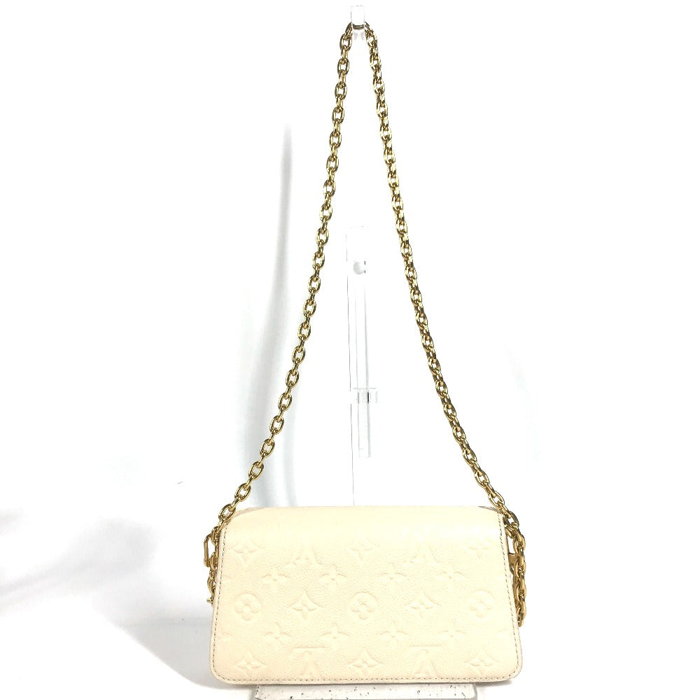LOUIS VUITTON Shoulder Bag M82836 Monogram Ann Platt Leather beige Monogram Ann Platt Wallet on Chain Metis Women Used