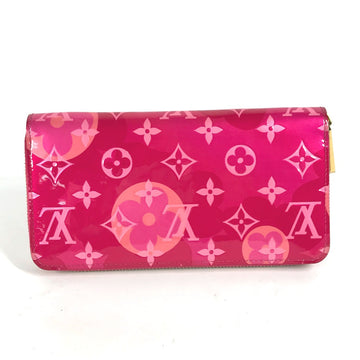 LOUIS VUITTON Long Wallet Purse M90585 Monogram Vernis Canvas pink Monogram Vernis Zippy wallet Women Used