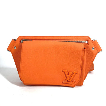 LOUIS VUITTON Sling bag M59625 Taurillon Clemence Leather Orange LV Aerogram Bum bag NV mens Used