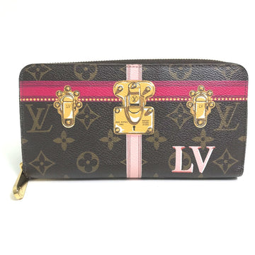 LOUIS VUITTON Long Wallet Purse M62616 Monogram canvas Brown Monogram Summer Trunk Zippy wallet Women Used