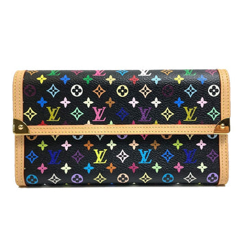 LOUIS VUITTON Long Wallet Purse M92658 Monogram multicolor canvas black Monogram multicolor Portefeuille International Women Used