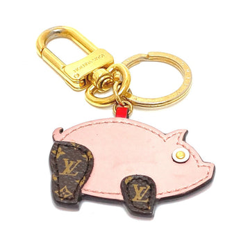 LOUIS VUITTON Key ring M67402 leather pink Monogram Portocre Superstition Pig Women Used