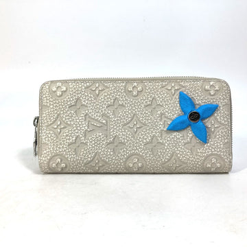 LOUIS VUITTON Long Wallet Purse M81573 Taurillon Clemence Leather gray Monogram Zippy Wallet Vertical mens Used