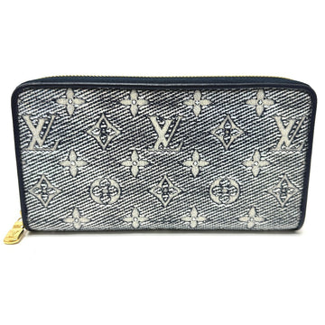 LOUIS VUITTON Long Wallet Purse M82468 Fabric / Monogram Jacquard Navy Monogram jacquard Zippy wallet Women Used