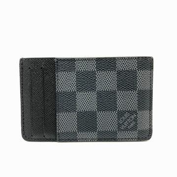 LOUIS VUITTON Card Case N62666 Damier Grafitto Canvas black Neo Porto Cult mens Used