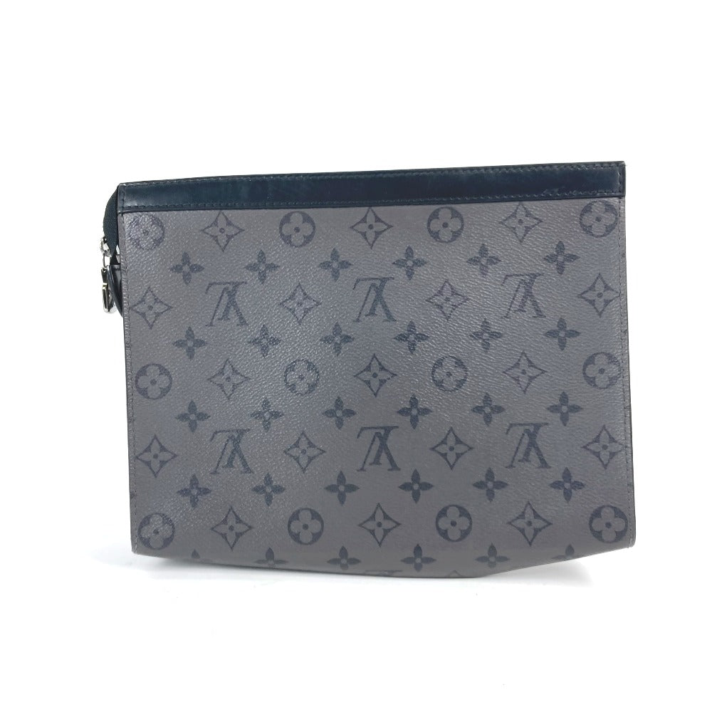 LOUIS VUITTON Clutch bag M69535 Monogram Eclipse Canvas gray Monogram Eclipse Reverse Pochette Voyage mens Used