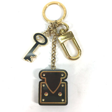 LOUIS VUITTON key ring M66979  Metal, Plastic black Padlock Rock motif keychain Women Used