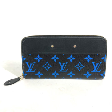 LOUIS VUITTON Long Wallet Purse M67235 Monogram canvas, leather Blue x black Monogram Zippy wallet mens Used