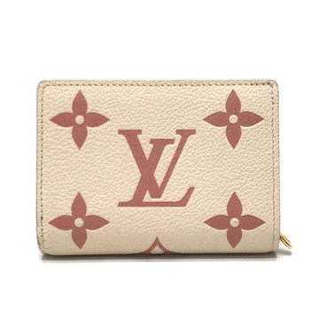 LOUIS VUITTON Folded wallet M81927 Monogram Ann Platt Leather beige Monogram Ann Platt Portefeuille Clare Women Used