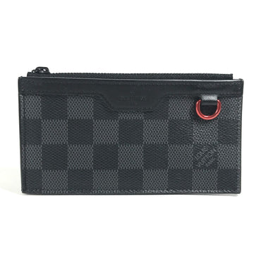 LOUIS VUITTON Coin case N60354 Damier Grafitto Canvas black Damier Grafitte Utility coin card holder mens Used