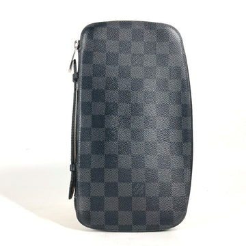 LOUIS VUITTON Long Wallet Purse N48255 Damier Grafitto Canvas black Damier Grafitte Atholl Organizer mens Used