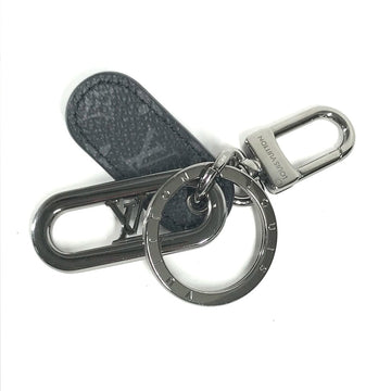 LOUIS VUITTON key ring M00927 Leather, Metal black Monogram Eclipse Keychain/LV Signature Chain mens Used