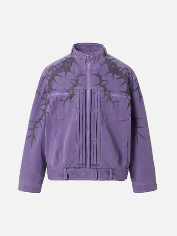 Makersluxe® - American Heavy Weight Trendy Motorcycle Denim Jacket - 1871