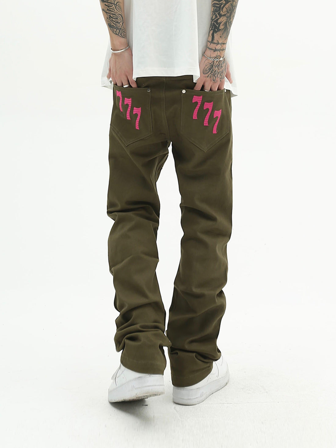 Makersluxe® - American High Street Digital Embroidered Jeans
