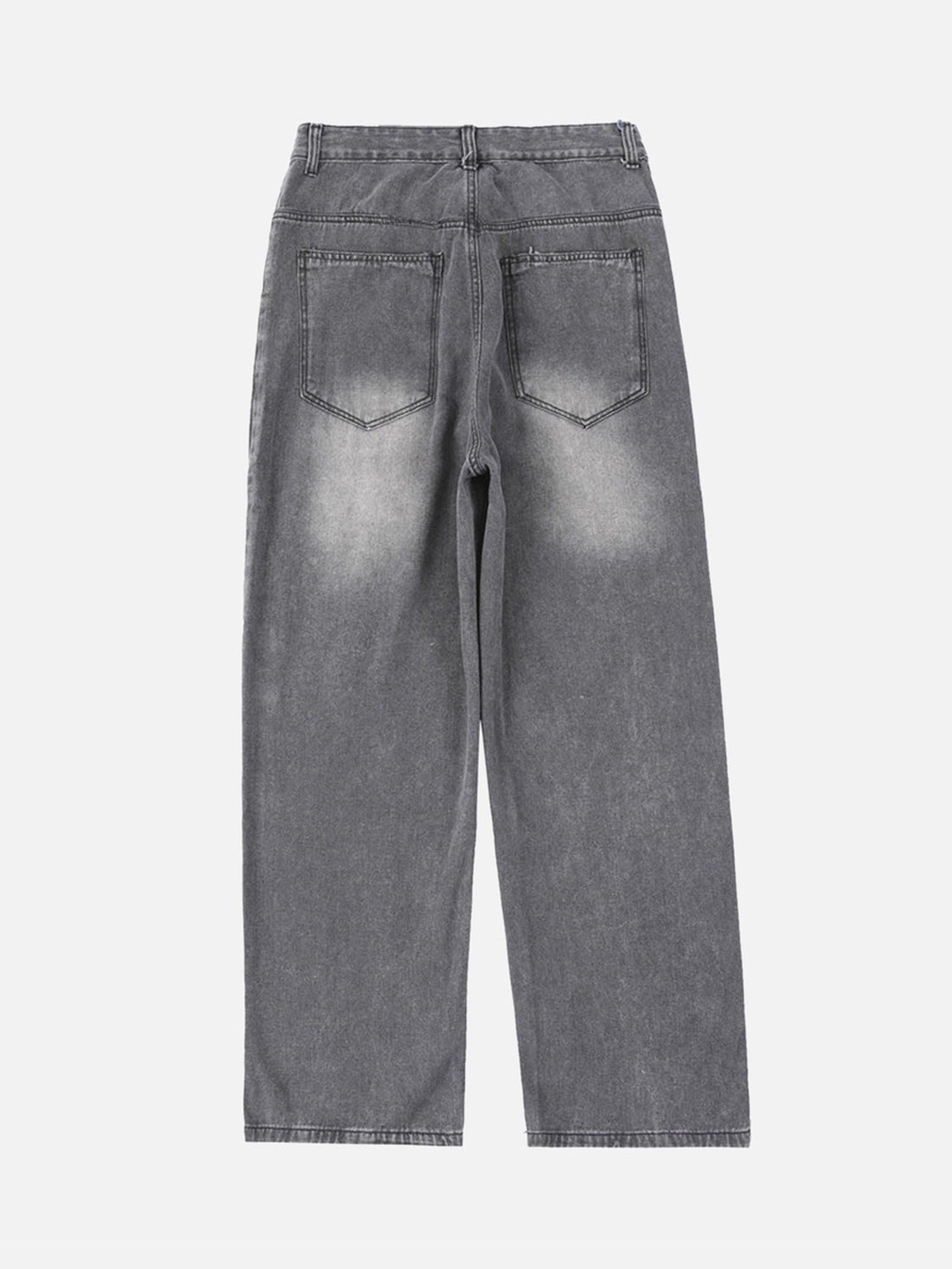 Makersluxe® - American High Street Embroidered Letters Jeans Nine-quarter Pants