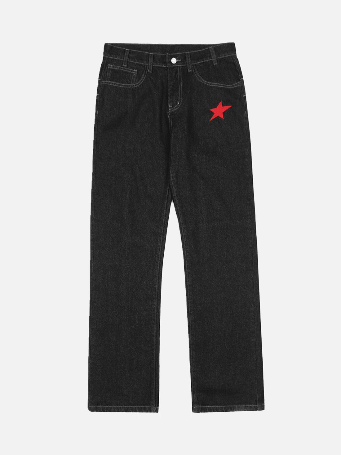Makersluxe® - American Letters Embroidered Straight Jeans -1571