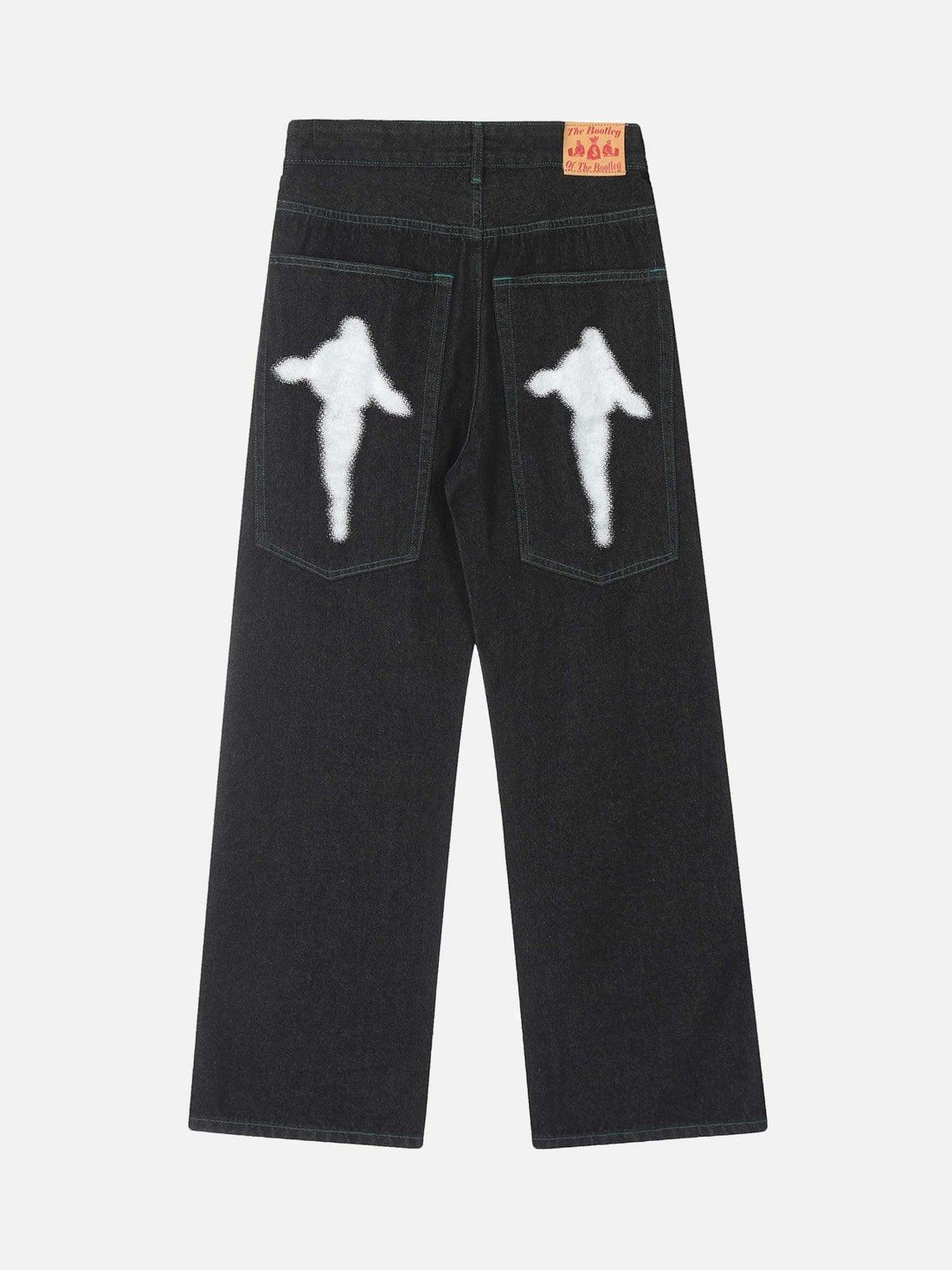 Makersluxe® - American Phantom Character Alphabet Print Jeans