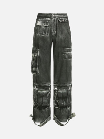 Makersluxe® - American Street Cool Girl Distressed Workwear Jeans