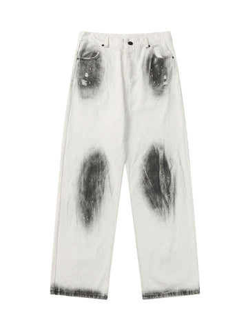Makersluxe® - American Street Fashion Creative Design Washed Jeans