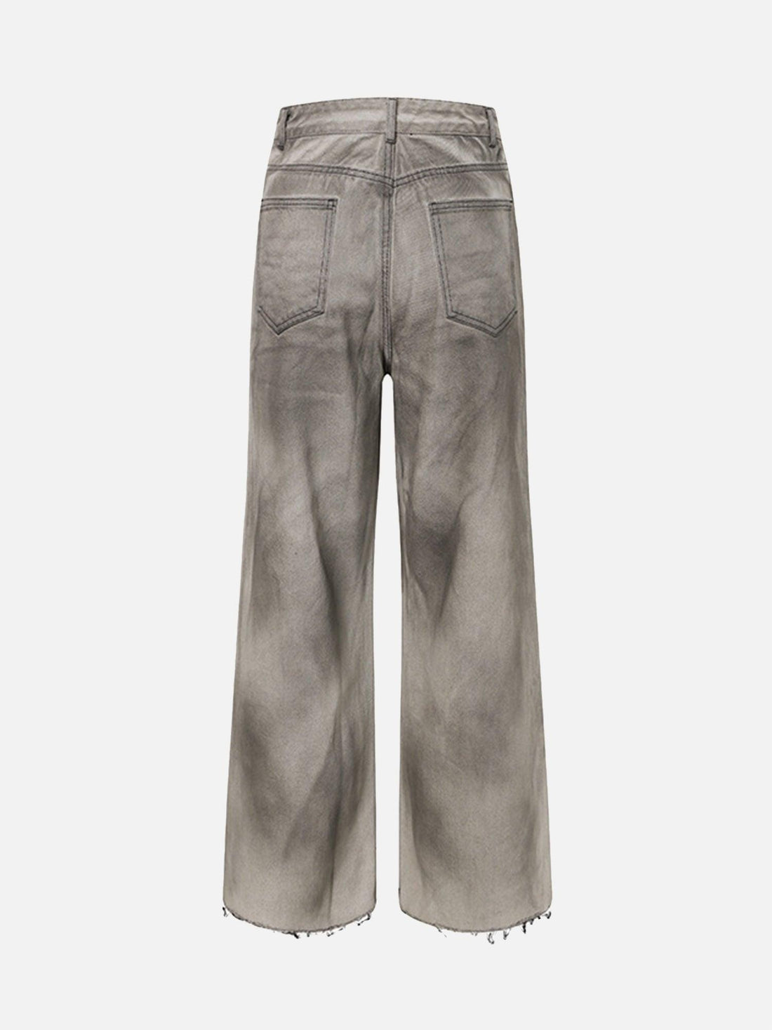 Makersluxe® - American Street Fashion Washed Distressed Straight Leg Jeans