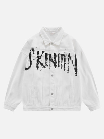 Makersluxe® - American Street Personality Loose Vintage Lapel Denim Jacket -1890