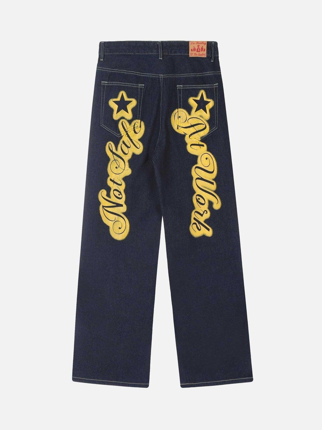 Makersluxe® - Americana Star Letter Print Jeans