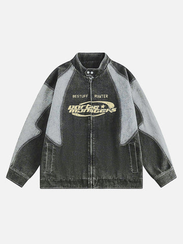 Makersluxe® - Biker Style Denim Jacket - 1935