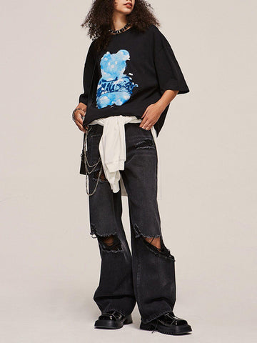 Makersluxe® - Blue Sky Bear Print Tee
