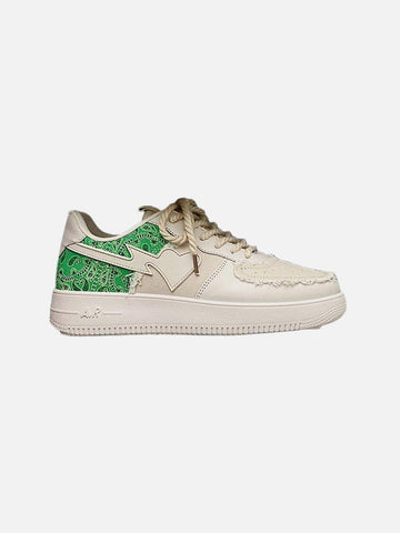 Makersluxe® - Cashew Flower Patchwork Canvas Shoes