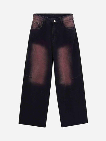 Makersluxe® - Color Blocking Loose Straight Jeans - 1724