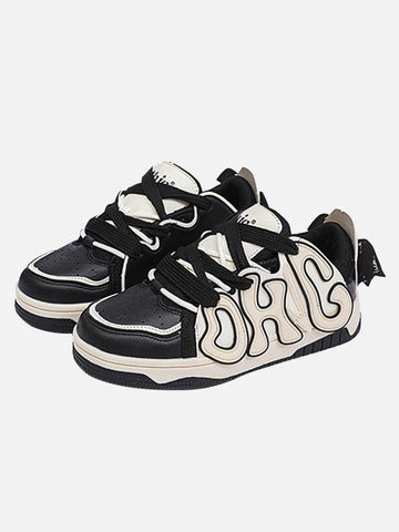 Makersluxe® - Color-coded Letters Couple Skate Shoes