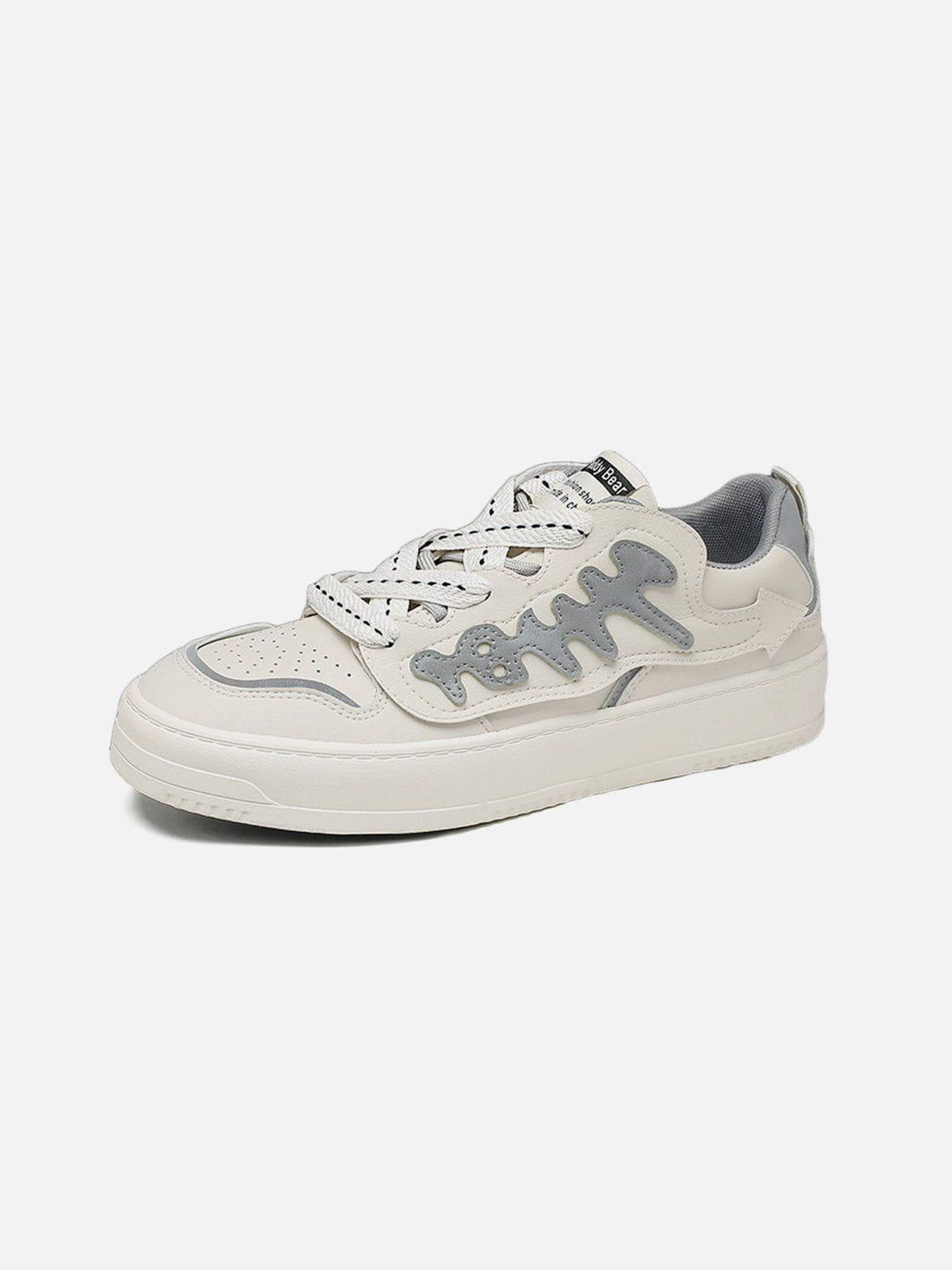 Makersluxe® - Colorblock Abstract Fishbone Graphic Casual Shoes