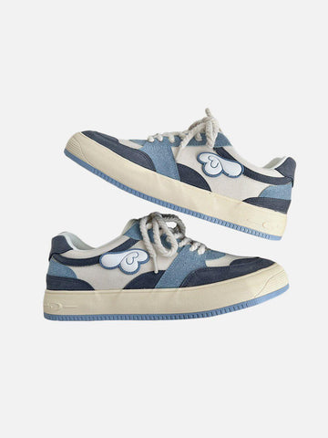 Makersluxe® - Colorblock Canvas Wings Graphic Casual Shoes