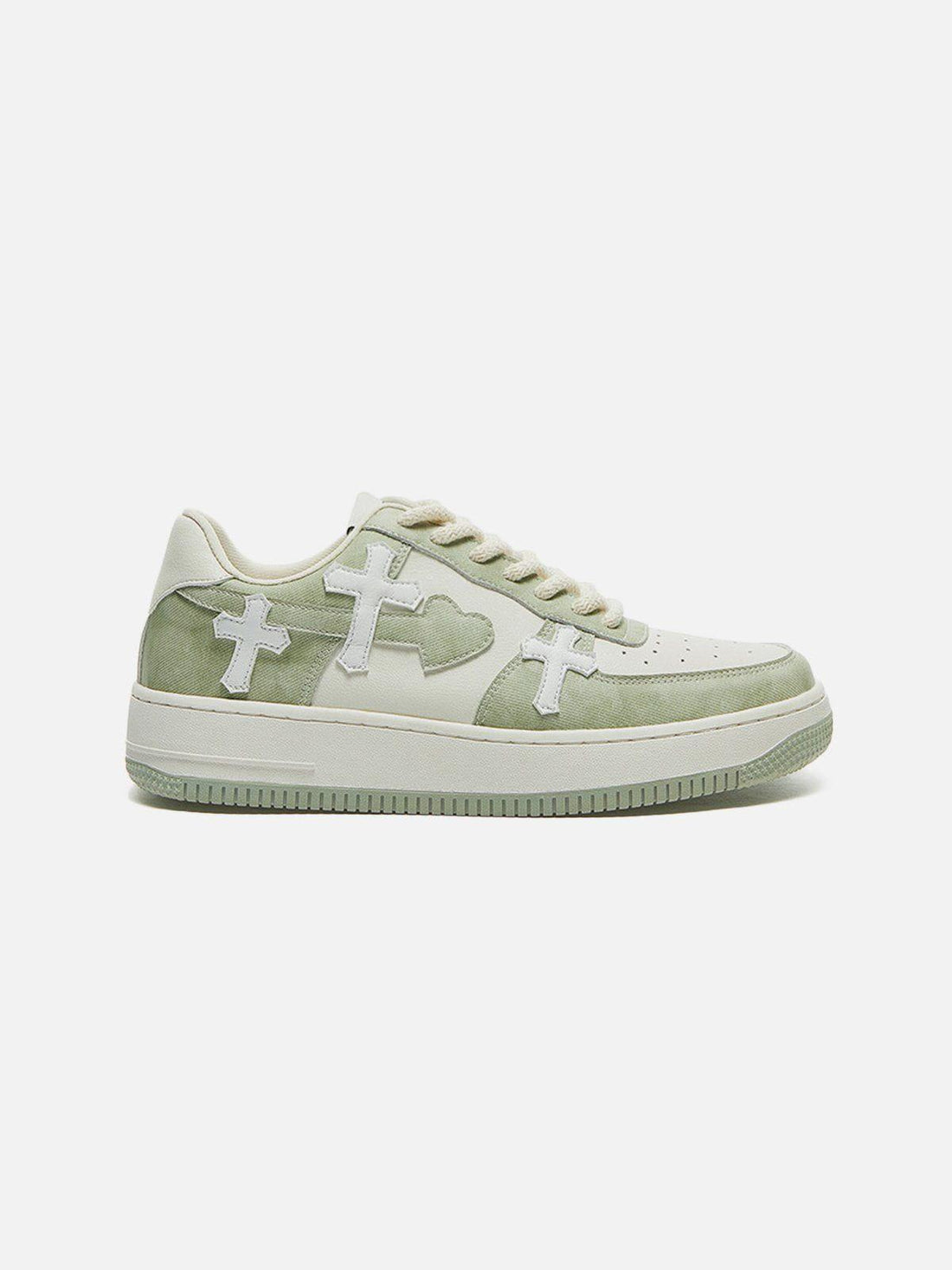 Makersluxe® - Colorblock Cross Heart Casual Shoes